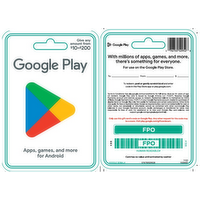 Google Us $10-200 Play - 1 Each