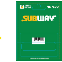 Subway $15-500 - 1 Each