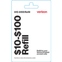 Verizon $10-100 - 1 Each