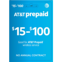 AT&T $15-$100 Prepaid Phone Card - 1 Each