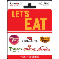 One 4 all Let's Eat Multibrand $20-$500 Gift Card - 1 Each