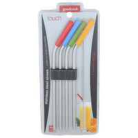 Goodcook Touch Silicone Sleeve Stainless Steel Straws - 6 Count