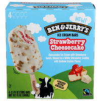 BEN & JERRY'S Strawberry Cheesecake Ice Cream Bars - 2.525 Fluid Ounce - 4 Count
