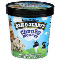 Ben & Jerry's Banana Ice Cream With Fudge Chunks & Walnuts Chunky Monkey - 1 Pint