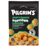 Pilgrim's Fully Cooked Zesty Ranch Popcorn Chicken Shaped Breaded Breast Patties With Rib Meat - 1.5 Pound