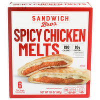 Sandwich Bros. Spicy Chicken Melts Pita Snack Sandwiches - 2.6 Ounce - 6 Count
