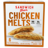 Sandwich Bros. Chicken Melts Pita Snack Sandwiches - 2.5 Ounce - 6 Count