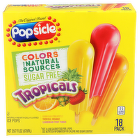 Popsicle Hawaiian Pineapple Tropical Orange Caribbean Fruit Punch Tropicals Ice Pops - 1.65 Fluid Ounce - 18 Count