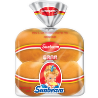 Sunbeam Hamburger Buns, Enriched White Bread Burger - 8 Count