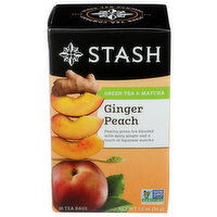 Stash Tea Ginger Peach Green - 0.067 Ounce - 18 Count