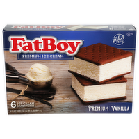 Fatboy Premium Vanilla Ice Cream Sandwiches - 5 Fluid Ounce - 6 Count