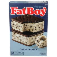 JOLLY LLAMA Cookies 'n Cream Fatboy Ice Sandwich - 5 Fluid Ounce - 6 Count