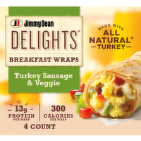 Jimmy Dean Delights Turkey Sausage & Veggies Breakfast Wrap - 4.25 Ounce - 4 Count