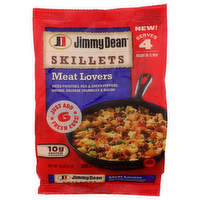 Jimmy Dean Diced Potatoes, Red & Green Peppers, Onions, Sausage Crumbles & Bacon Skillets Meat Lovers - 4 Ounce - 4 Count