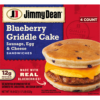 JIMMY DEAN ® Blueberry Griddle Cake Sausage, Egg And Cheese Sandwiches, Box - 18.8 Ounce
