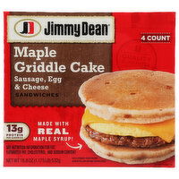 Jimmy Dean Sausage, Egg And Cheese Maple Griddle Cake Sandwiches - 4.7 Ounce - 4 Count