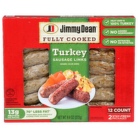 Jimmy Dean Turkey Fully Cooked Sausage Links - 0.8 Ounce - 12 Count