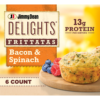 Jimmy Dean Delights Frittatas With Bacon & Spinach, Frozen Breakfast - 6 Count