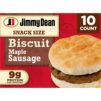 Jimmy Dean Snack Size Biscuit Breakfast Sandwiches With Maple Sausage, Frozen - 1.7 Ounce - 10 Count