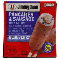 Jimmy Dean Blueberry Pancakes & Sausage On a Stick, Frozen Breakfast - 2.5 Ounce - 12 Count
