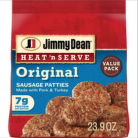 Jimmy Dean Heat 'n Serve Original Pork Breakfast Sausage Patties - 23.9 Ounce