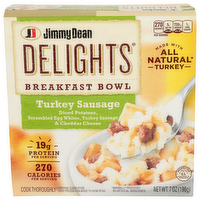 Jimmy Dean Turkey Sausage Diced Potatoes, Scrambled Egg Whites, Sausage & Cheddar Cheese Breakfast Bowl - 7 Ounce