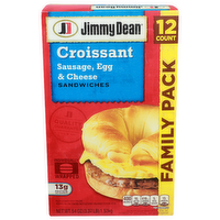 Jimmy Dean Croissant Sausage, Egg & Cheese Sandwiches - 4.5 Ounce - 12 Count