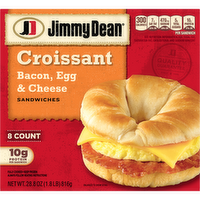 JIMMY DEAN Croissant Breakfast Sandwiches With Bacon, Egg, And Cheese, Frozen - 28.8 Ounce