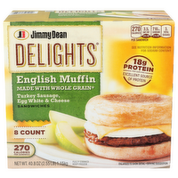 Jimmy Dean Delights English Muffin Sandwiches - 5.1 Ounce - 8 Count