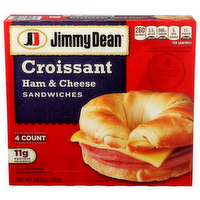 Jimmy Dean Croissant Ham & Cheese Sandwiches - 3.4 Ounce - 4 Count