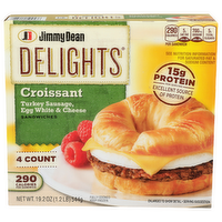 Jimmy Dean Turkey Sausage, Egg White & Cheese Croissant Delights Sandwiches - 4.8 Ounce - 4 Count