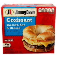 Jimmy Dean Croissant Sausage, Egg & Cheese Sandwichs - 4.5 Ounce - 8 Count