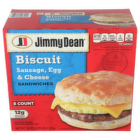 Jimmy Dean Sausage, Egg & Cheese Biscuit Sandwiches - 4.5 Ounce - 8 Count