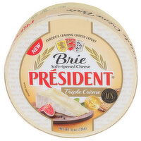 PRESIDENT Brie Cheese Triple Crème Round - 8 Ounce