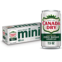 Canada Dry Zero Sugar Ginger Ale Soda Mini - 0.75 Fluid Ounce - 10 Count