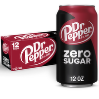 Dr Pepper Zero Sugar Soda - 12 Fluid Ounce