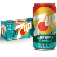 7UP Tropical Zero Sugar Soda - 12 Fluid Ounce