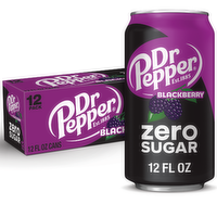 Dr Pepper Blackberry Zero Sugar Soda - 12 Fluid Ounce