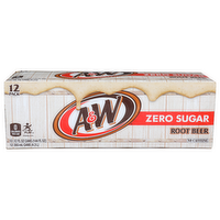 A&W Zero Sugar Root Beer - 12 Fluid Ounce - 12 Count