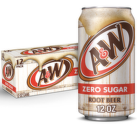 A&W Zero Sugar Root Beer Soda - 12 Fluid Ounce