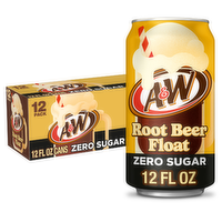 A&W Root Beer Float Zero Sugar Soda - 12 Fluid Ounce