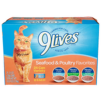 9Lives Real Ocean Whitefish, Super Supper, Chicken & Tuna Sea Food & Poultry Favorites Cat - 5.5 Ounce - 24 Count