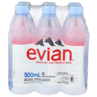 Evian Natural Spring Water - 16.9 Fluid Ounce - 6 Count
