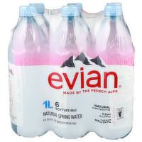 Evian Natural Spring Water - 33.8 Fluid Ounce - 6 Count