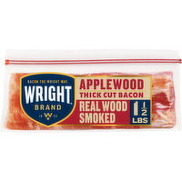 Wright Applewood Real Wood Smoked Thick Cut Bacon, Stack Pack - 24 Ounce