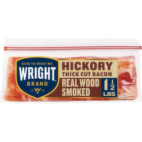 Wright Hickory Real Wood Smoked Thick Cut Bacon, Stack Pack - 24 Ounce