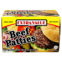 Extra Value Meats Beef Patties - 64 Ounce