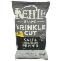 Kettle Krinkle Cut Salt & Pepper Cooked Potato Chips - 7.5 Ounce