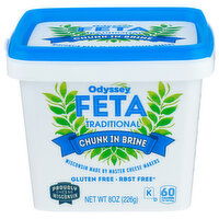 ODYSSEY Feta Cheese Chunk In Brine Traditional - 8 Ounce