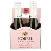 Korbel California Champagne Brut Rose - 187 ml - 4 Count